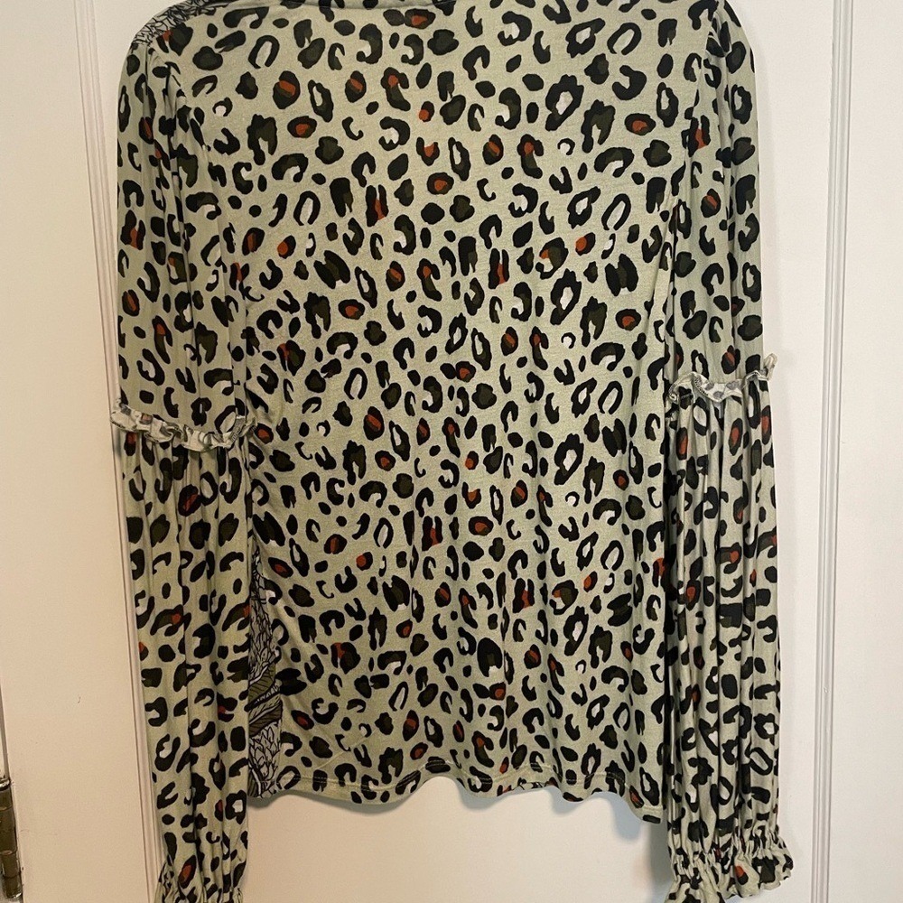 Anthropologie Bl^nk London Animal Elephant Print Safari Long sleeve‎ Medium Boho - Picture 4 of 8